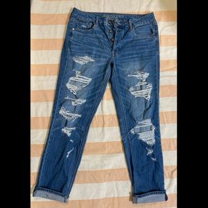 American Eagle Tomgirl Distressed Jean, Size 12 Long